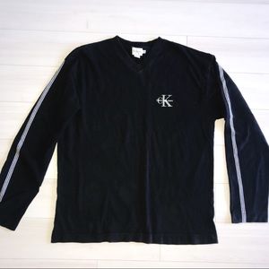 Calvin Klein black long sleeve v neck